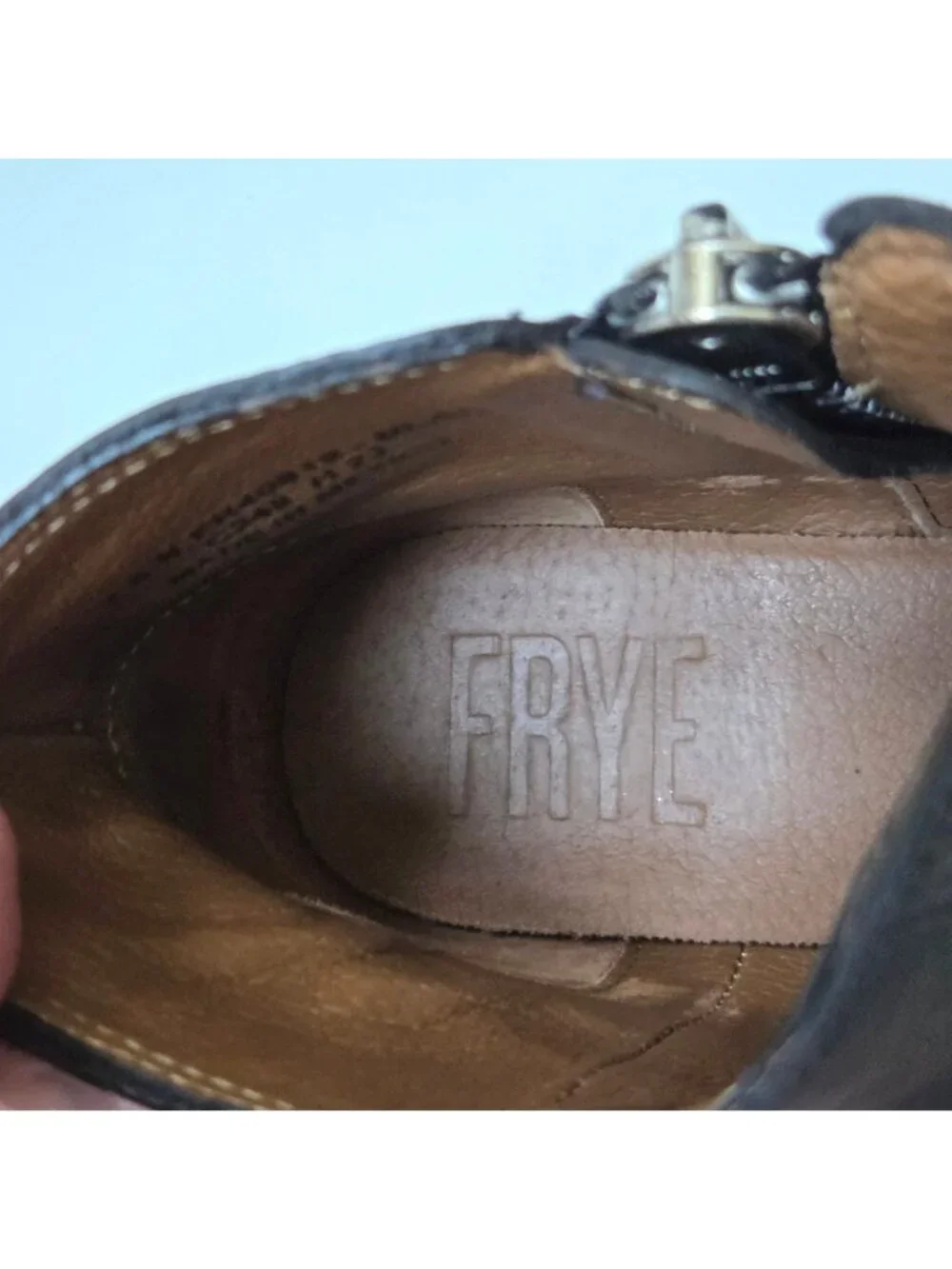 Frye Boots Womens 7.5 Black Leather Madison Moto Shootie Bootie Biker Preppy
